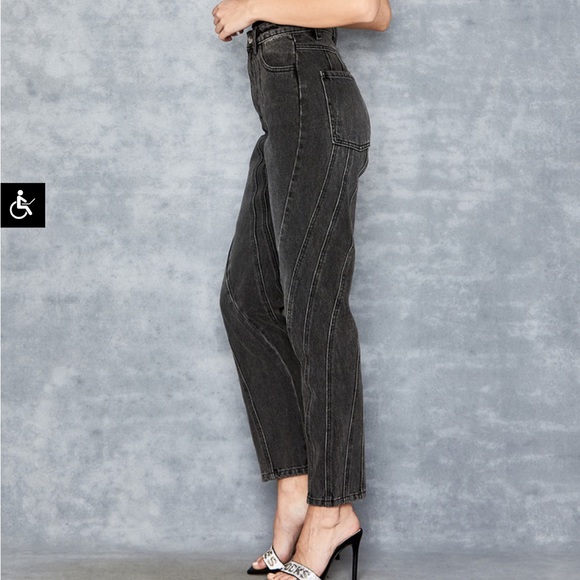 Black/Grey denim twisted seam jeans- muller inspired style - Picture 2 of 5